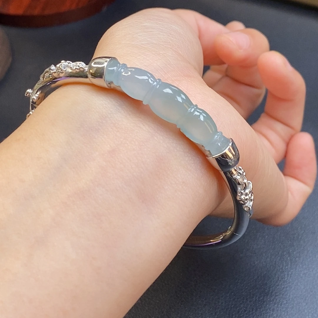 翡翠银S925镶嵌颈饰19577