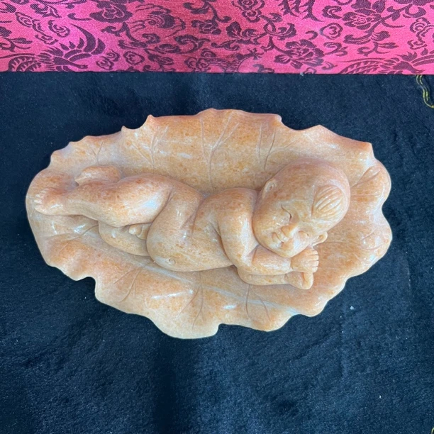 收藏级别工艺美女石雕作品瑶池献瑞好石好工
