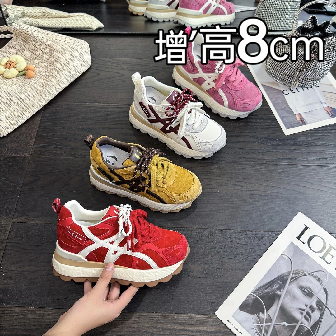 新百伦8cm内增高小个子女鞋阿甘鞋女厚底德训鞋休闲运动鞋老爹鞋