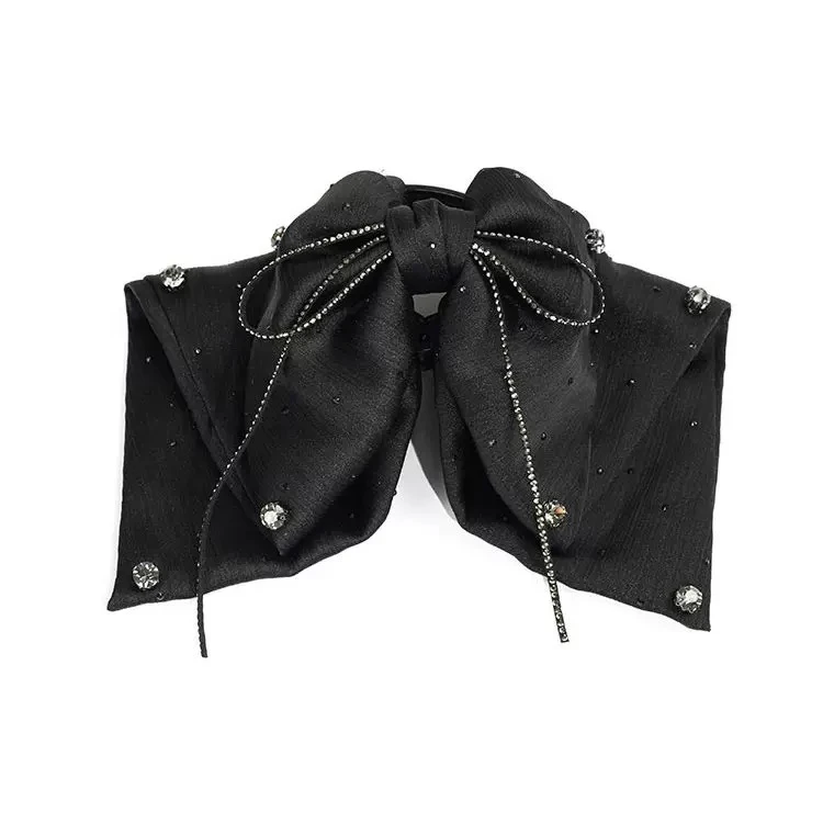 2025新款闪钻蝴蝶结飘带抓夹马尾夹显发量高级百搭发饰女