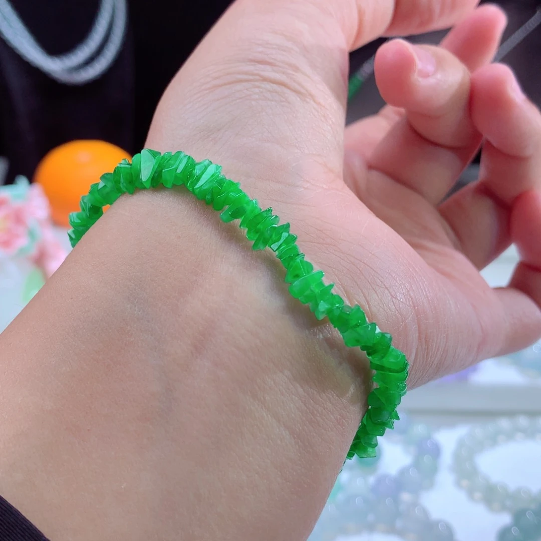 翡翠手链未镶嵌碎冰冰岁岁平安