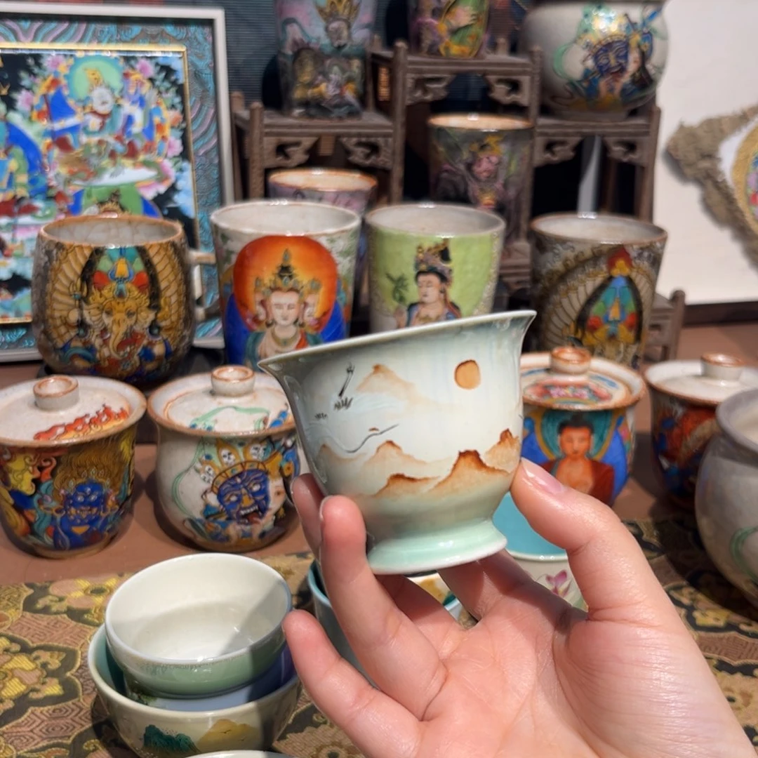 仙鹤景德镇手工手绘制作