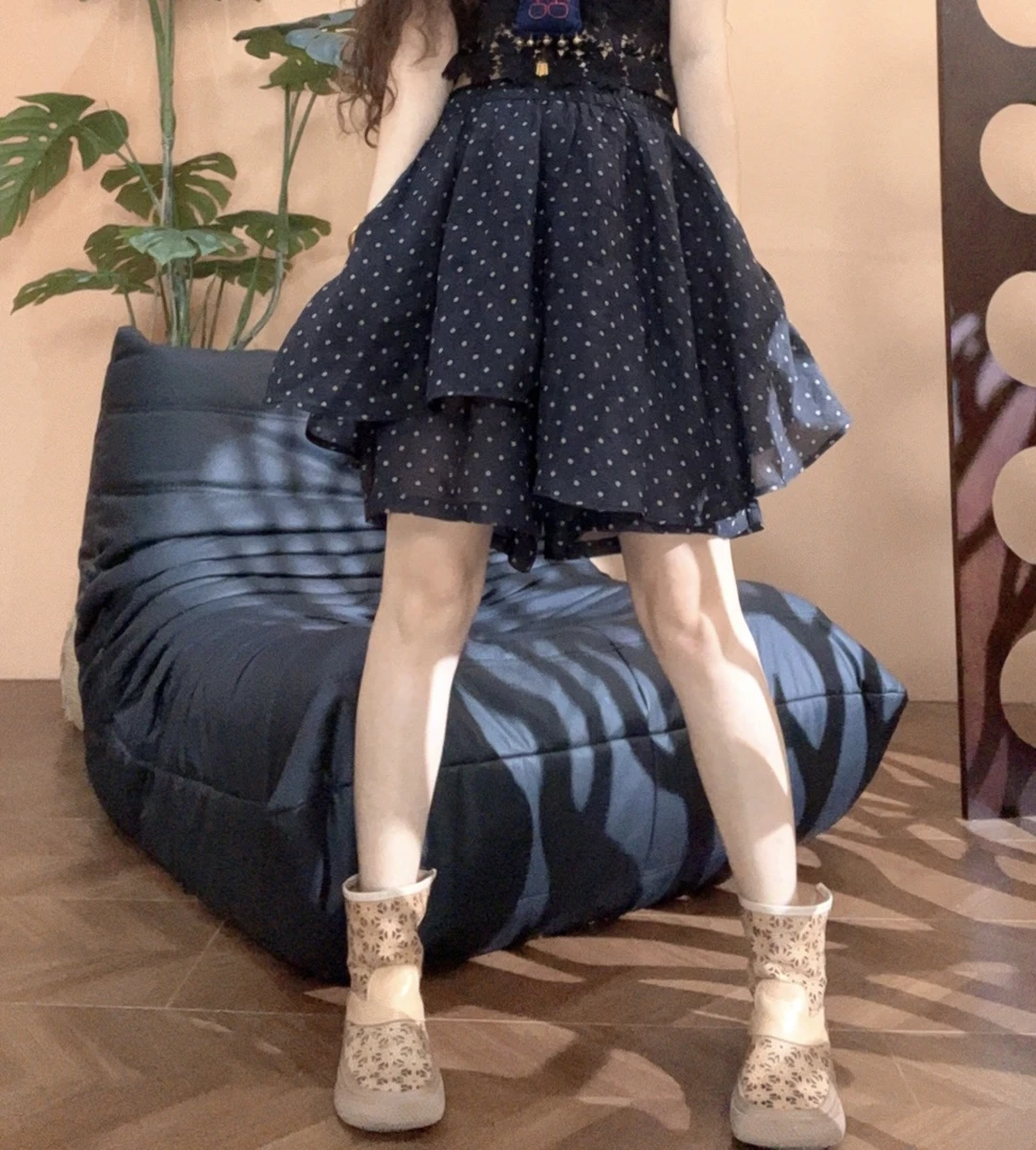 museguhui/木色古汇7706#复古文艺森系拼接松紧腰斜纹苎麻裙裤