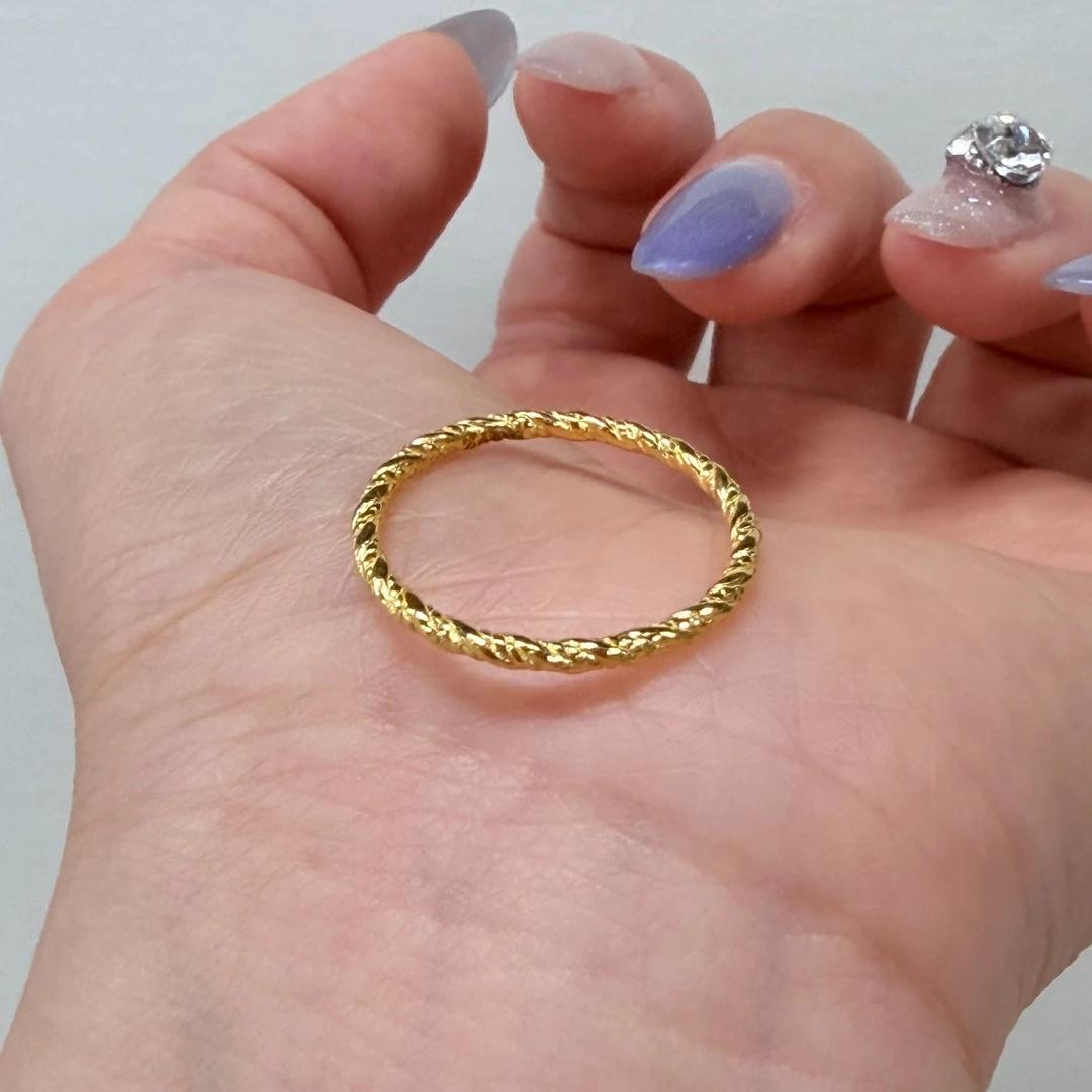 【金戒指】麻花戒指黄金5G足金999精致小众百搭通勤简约素款零附加