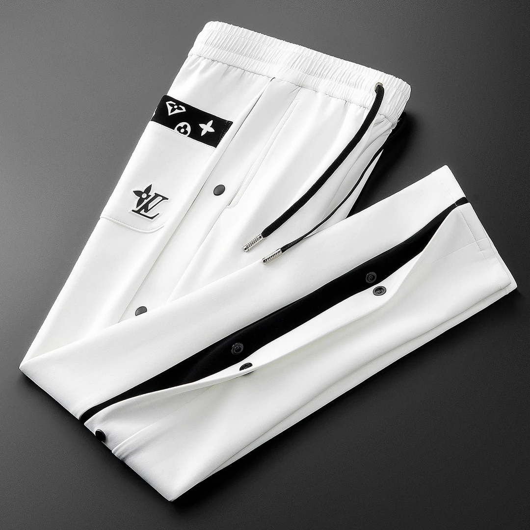 秋季轻奢时尚撞色拼接运动裤男士直筒运动卫裤男款潮牌百搭休闲裤