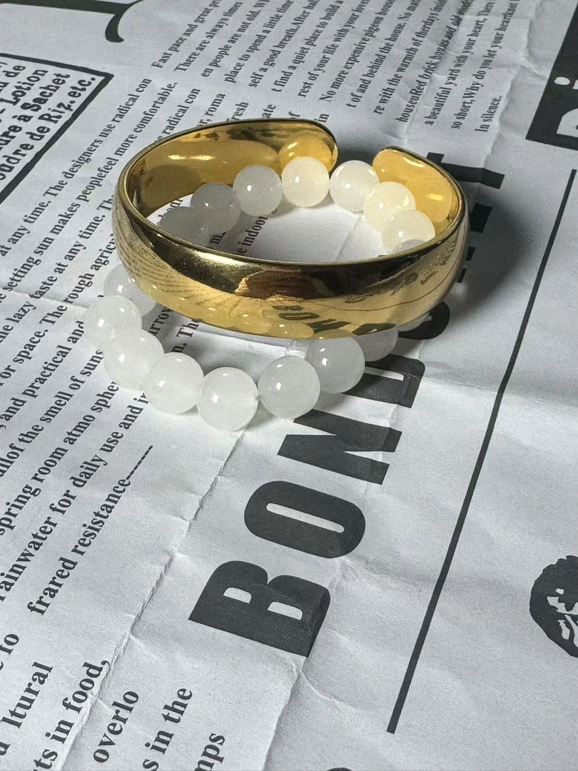 豪镶999金光面宽版手镯轻奢时尚款4035