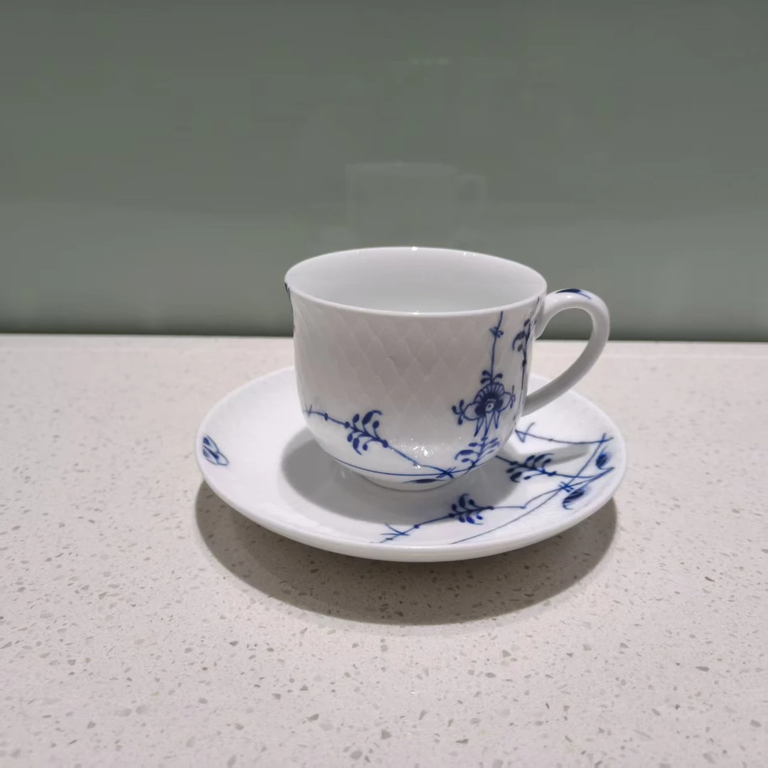 景德镇五花马180cc唐草棕榈咖啡杯套组
