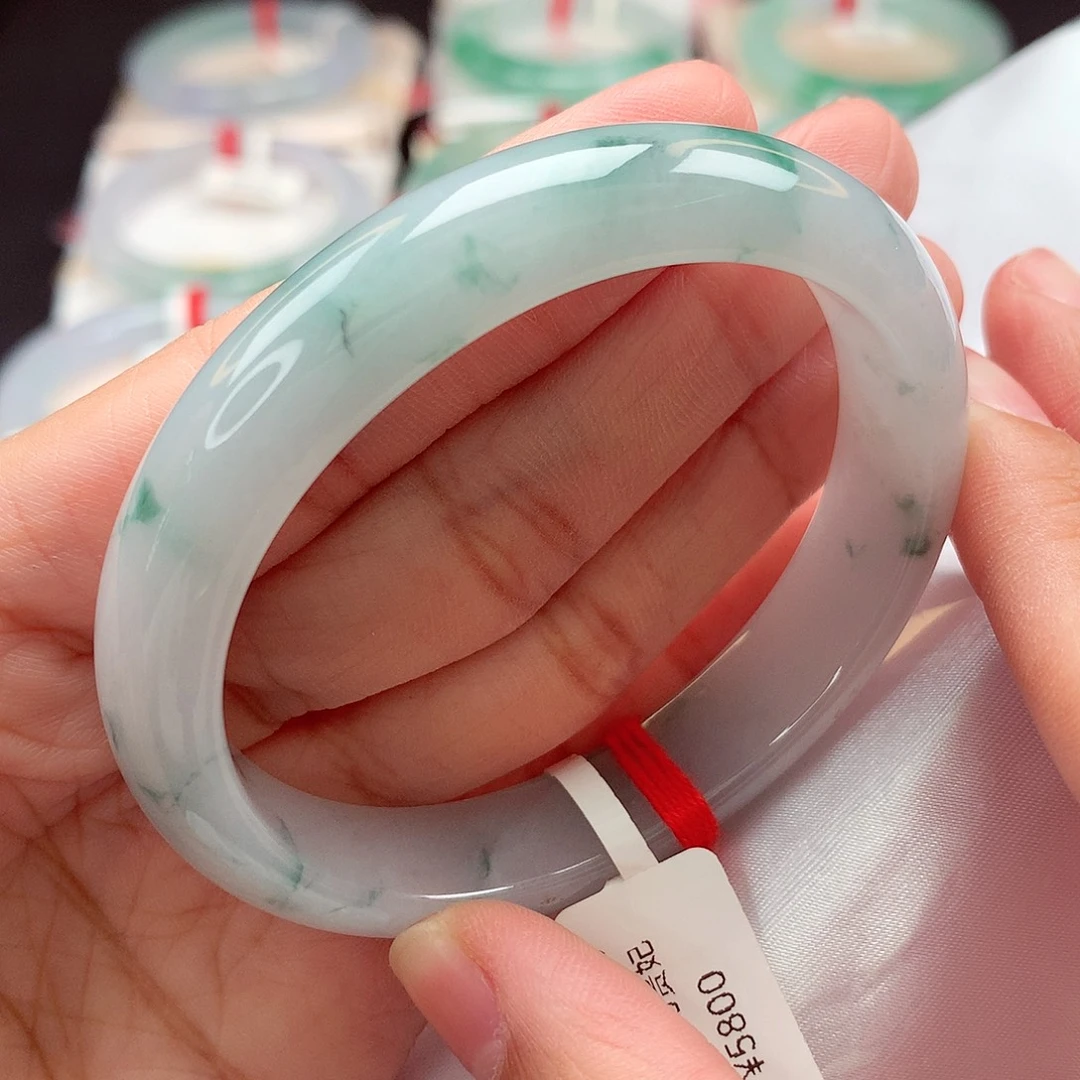 翡翠未镶嵌手镯56.5贵妃镯，编号15