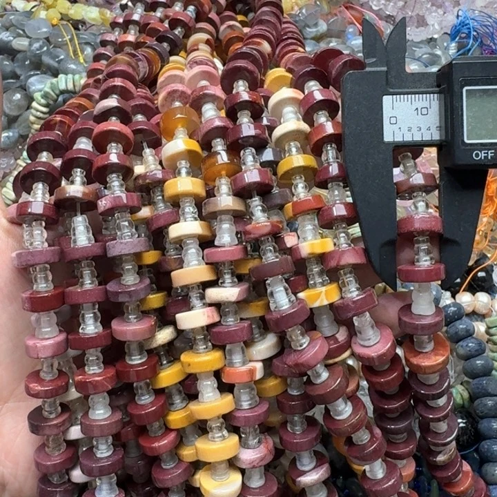 合金玛瑙/玉髓珠宝半成品一条12mm蛋黄石隔片