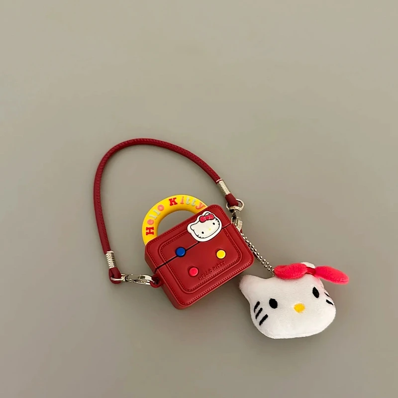 可爱Kitty猫手提包斜挎绳苹果airpods4四代及Pro2适用耳机保护壳