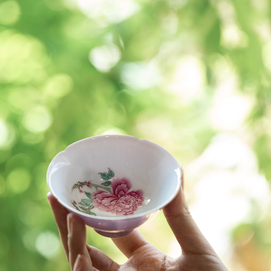 YTJ00453 雅同集-粉地牡丹-花口主人杯