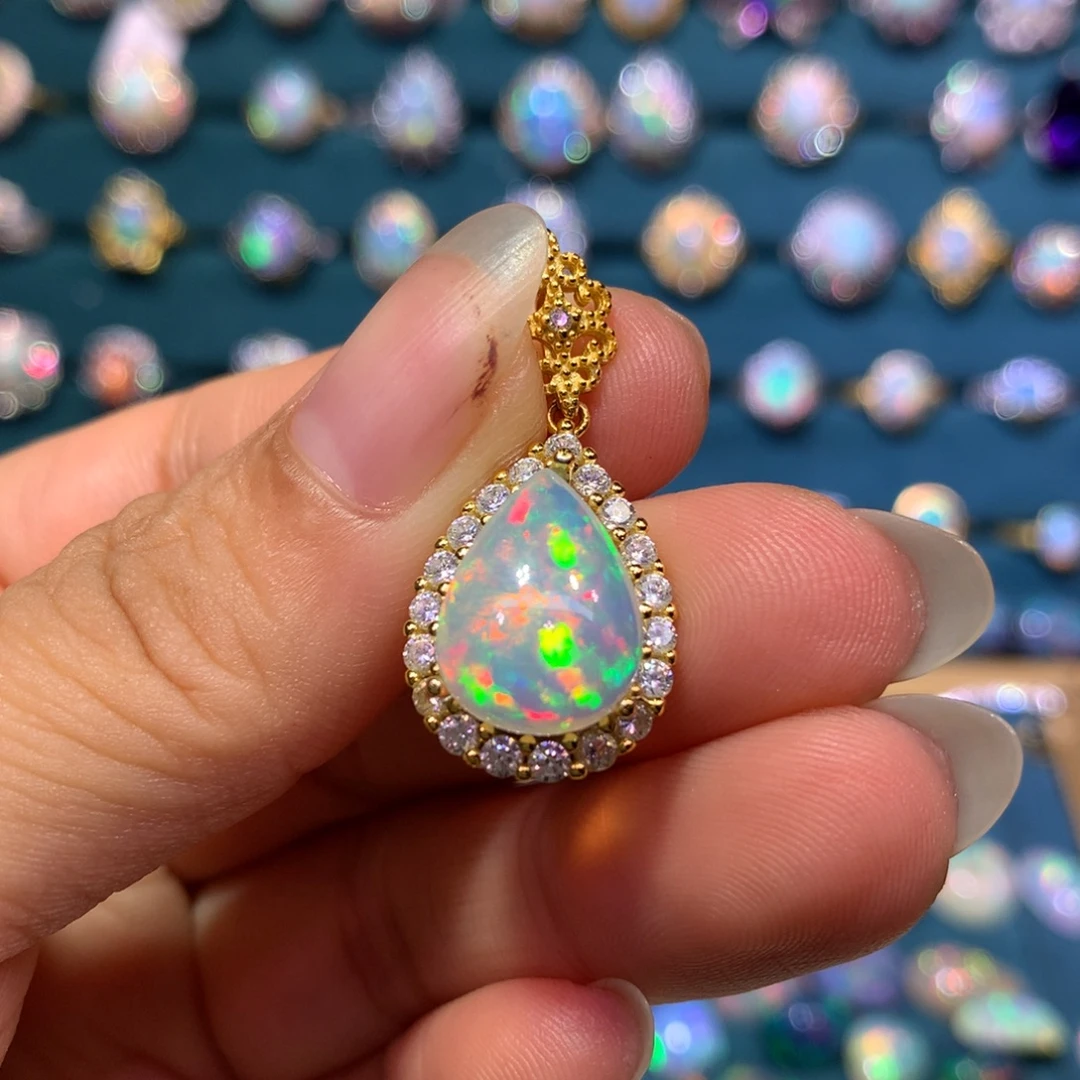 银S925镶嵌欧泊吊坠款