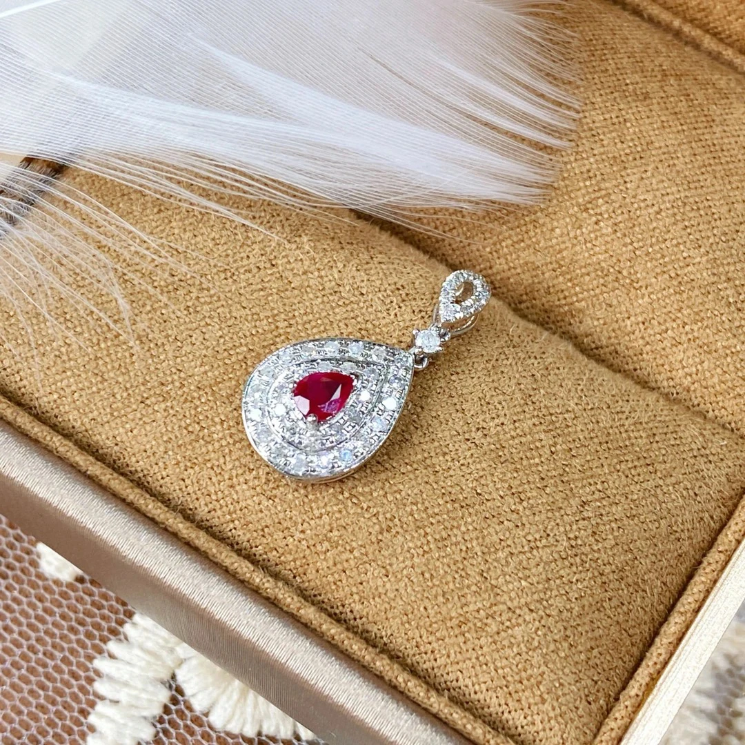【六言臻选01】红宝石水滴吊坠不含链 ZSDZ001591