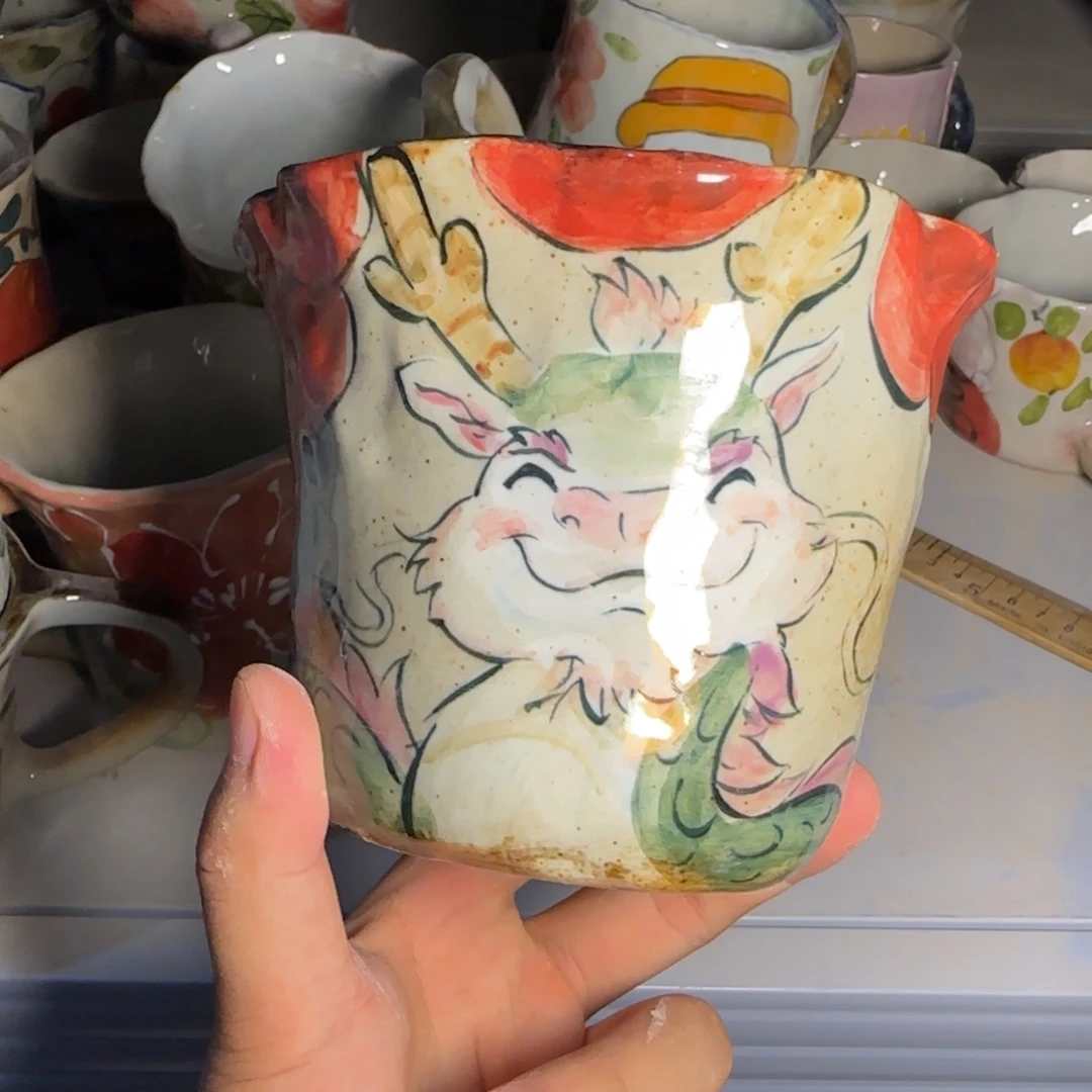 景德镇手绘釉下彩陶瓷微瑕600ml20号