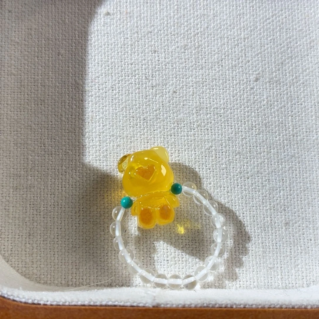 蜜蜡未镶嵌裸石戒指