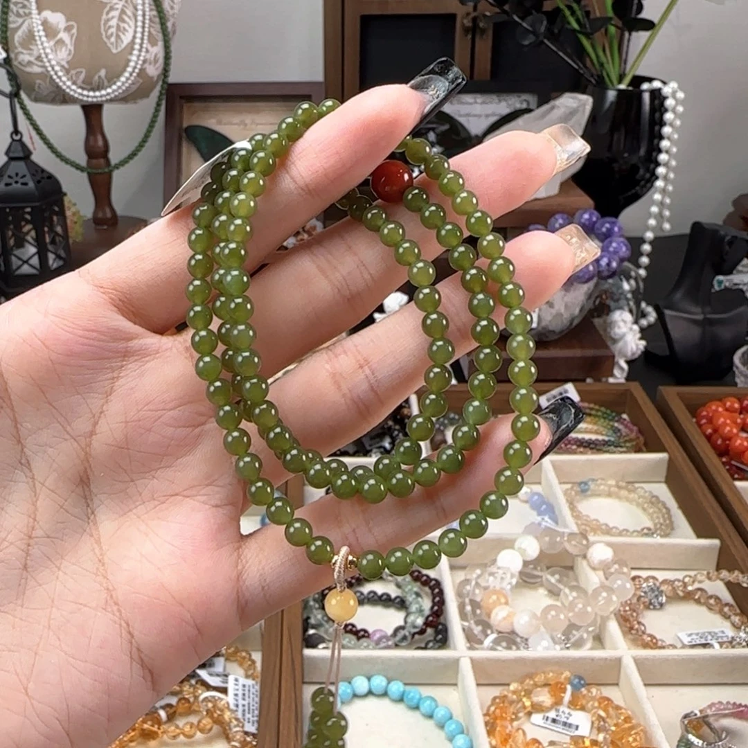 手串未镶嵌和田玉俄料多圈