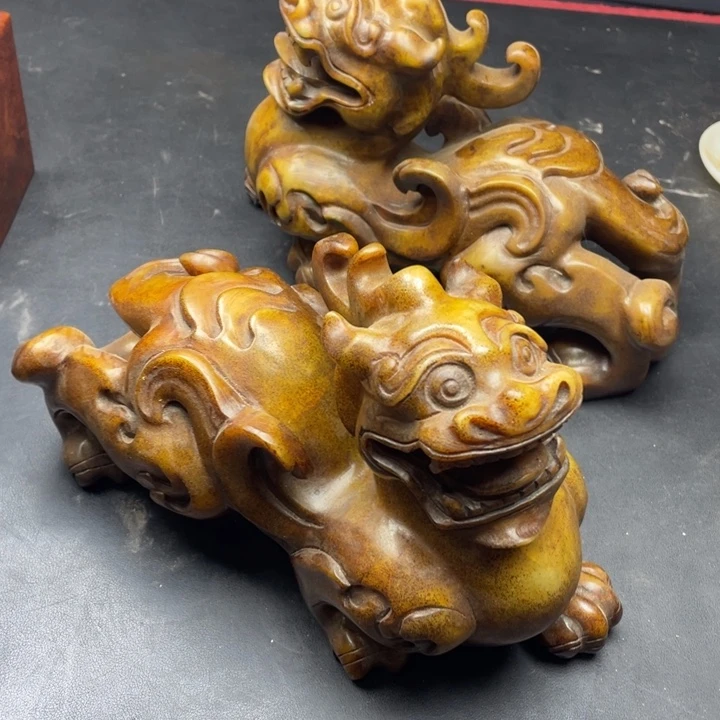 心***宣白玉菩提把件摆件