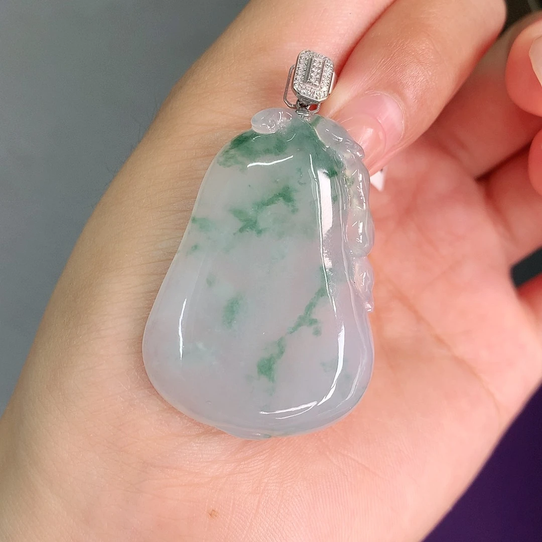 翡翠18K金镶嵌颈饰41-29.5-6