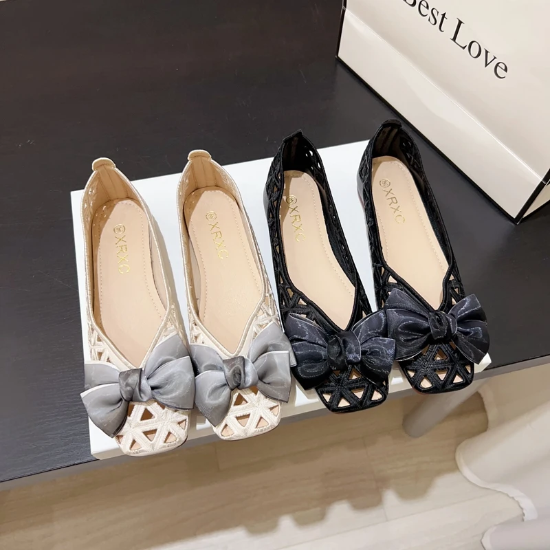 仙女风2025春夏季新款鞋子法式包头外穿平底镂空软底洞洞鞋女凉鞋