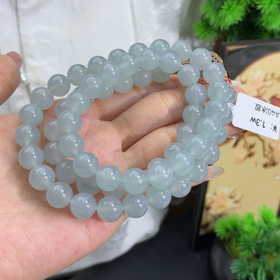 未镶嵌翡翠手链?*f卡9.5冰胶天空蓝项链