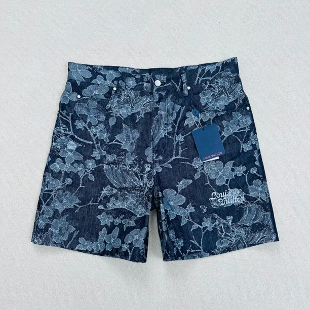 全新未使用 LouisVuitton/路易威登 花卉牛仔短裤/34码/WL0752
