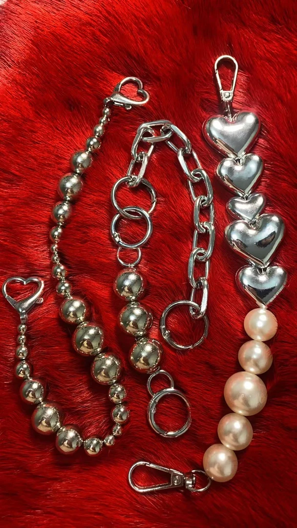 夏日银色电镀亚克力U型链碎银子包配件用于手腕包手提包延长时尚