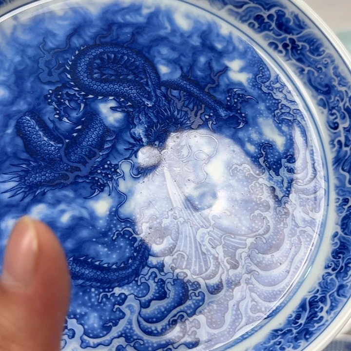 瓷片墨龙吸水大胡乘景德镇