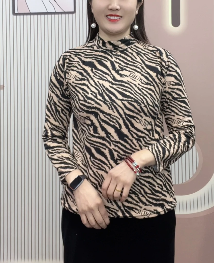 2025春季新款长袖半高领小衫百搭款上衣1119