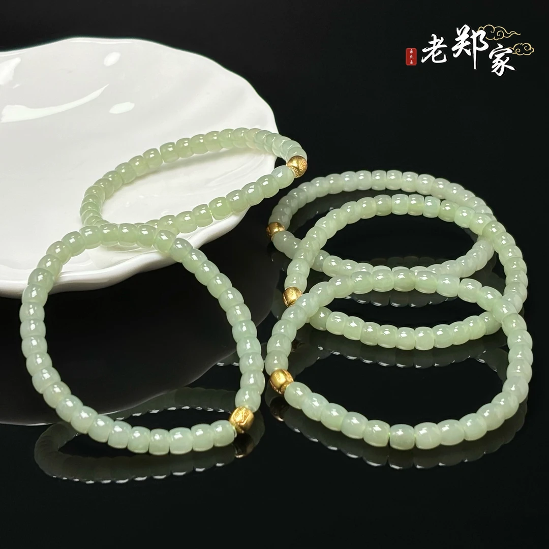 【老郑家】925银配饰和田玉DIY手串 多样性发一件 约6mm