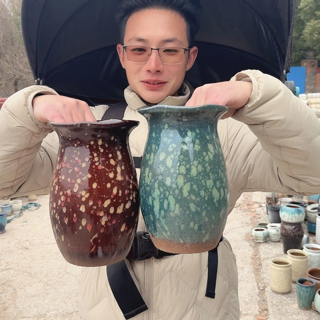 紫砂花盆口15高23（两个葫芦文林