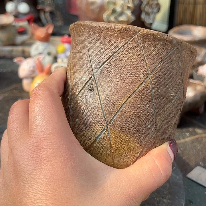 瑕疵处理手工粗陶高温花盆