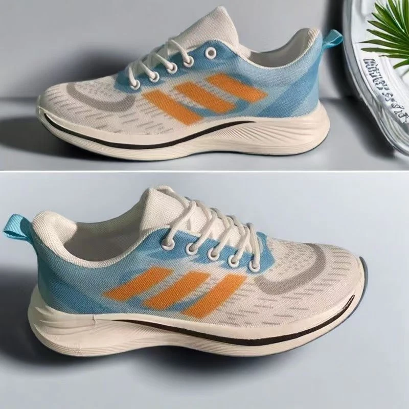 学生透气网面鞋情侣网面透气休闲鞋跑步运动鞋情侣飞织减震休闲