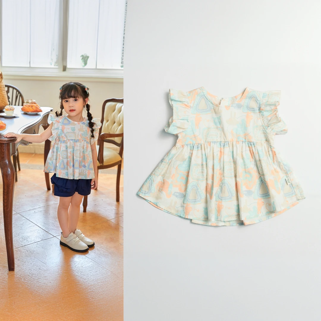 乐乐爸夏季1001-1050男童女童夏款休闲短T恤（裙）