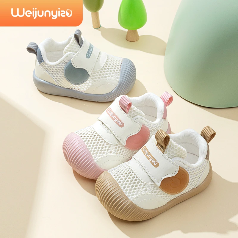 炜俊亿足学步鞋男宝宝凉鞋夏季网面婴儿鞋子软底机能女童鞋1一3岁