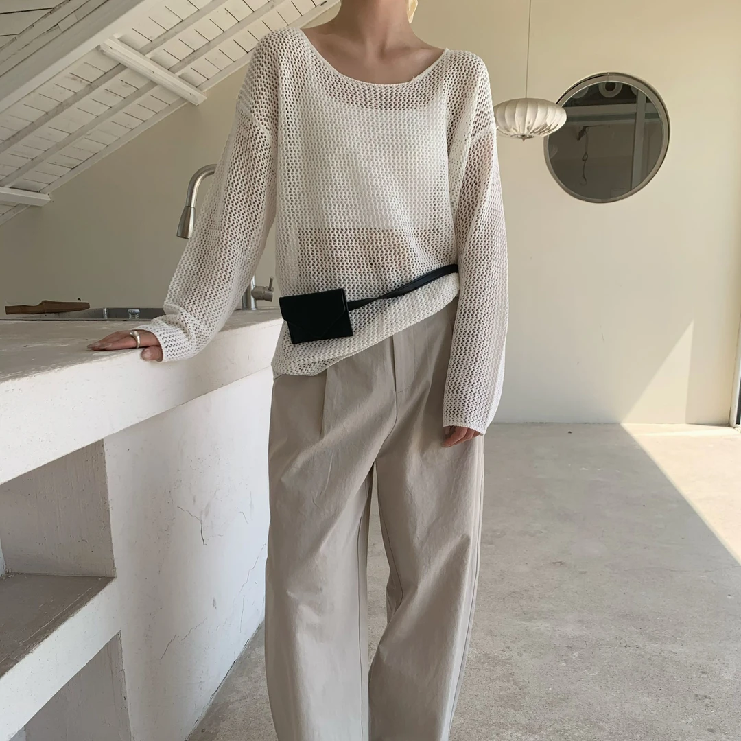 十三行TSD-夏季福秒慵懒镂空针织罩衫#6763