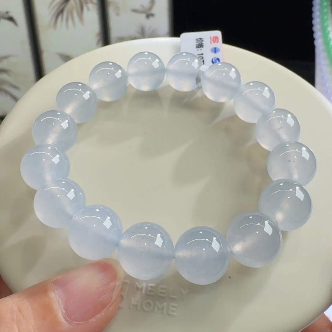 未镶嵌手链翡翠货头果冻超纯木纳大白单圈12.6mm
