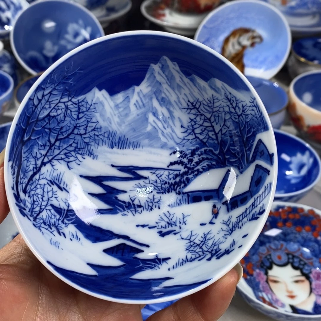 青花雪景主人杯杯