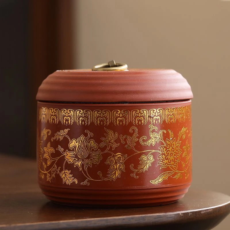 16小号茶叶盒陶瓷紫砂普洱醒茶叶罐密封叶罐干果密储物罐