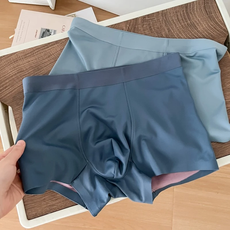 Y992 高档男士内裤设计师款100s莫代尔+30D冰丝舒适无痕桑蚕丝裆