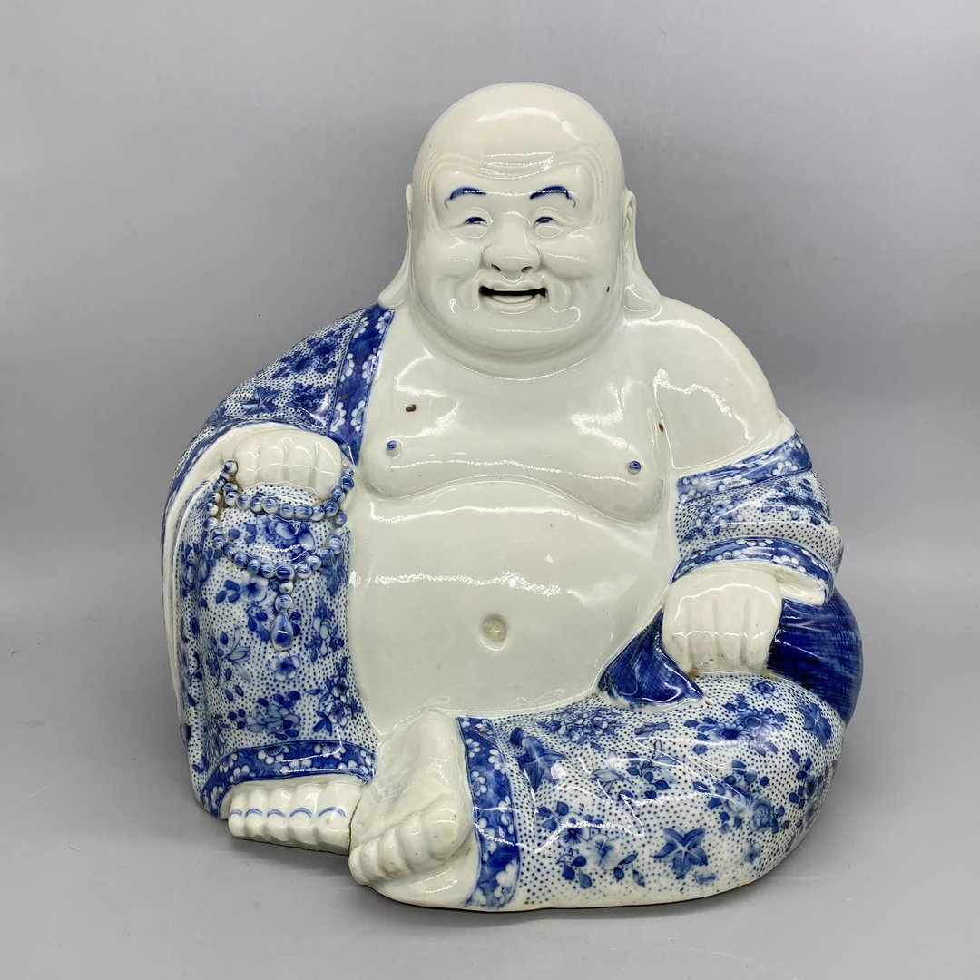 42501179*民国青花弥勒佛造像/瓷器四/江苏省文物总店