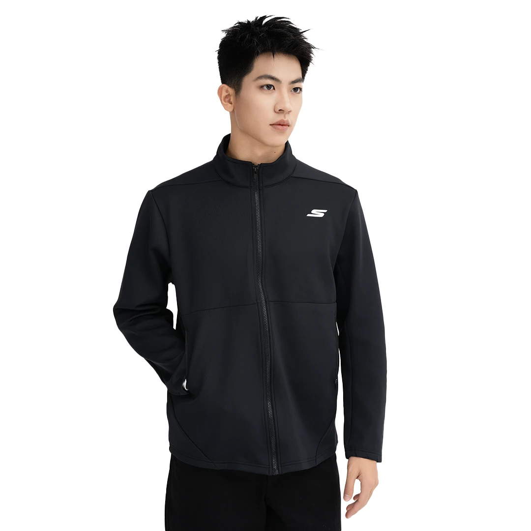 SKECHERS/斯凯奇男款户外休闲运动拉链秋冬跑步防风立领弹力卫衣
