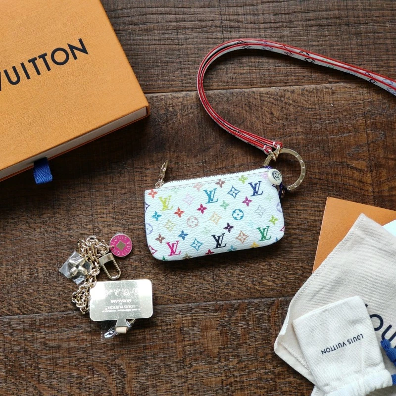 99新 LouisVuitton/路易威登 Azul-白三彩零钱包53174