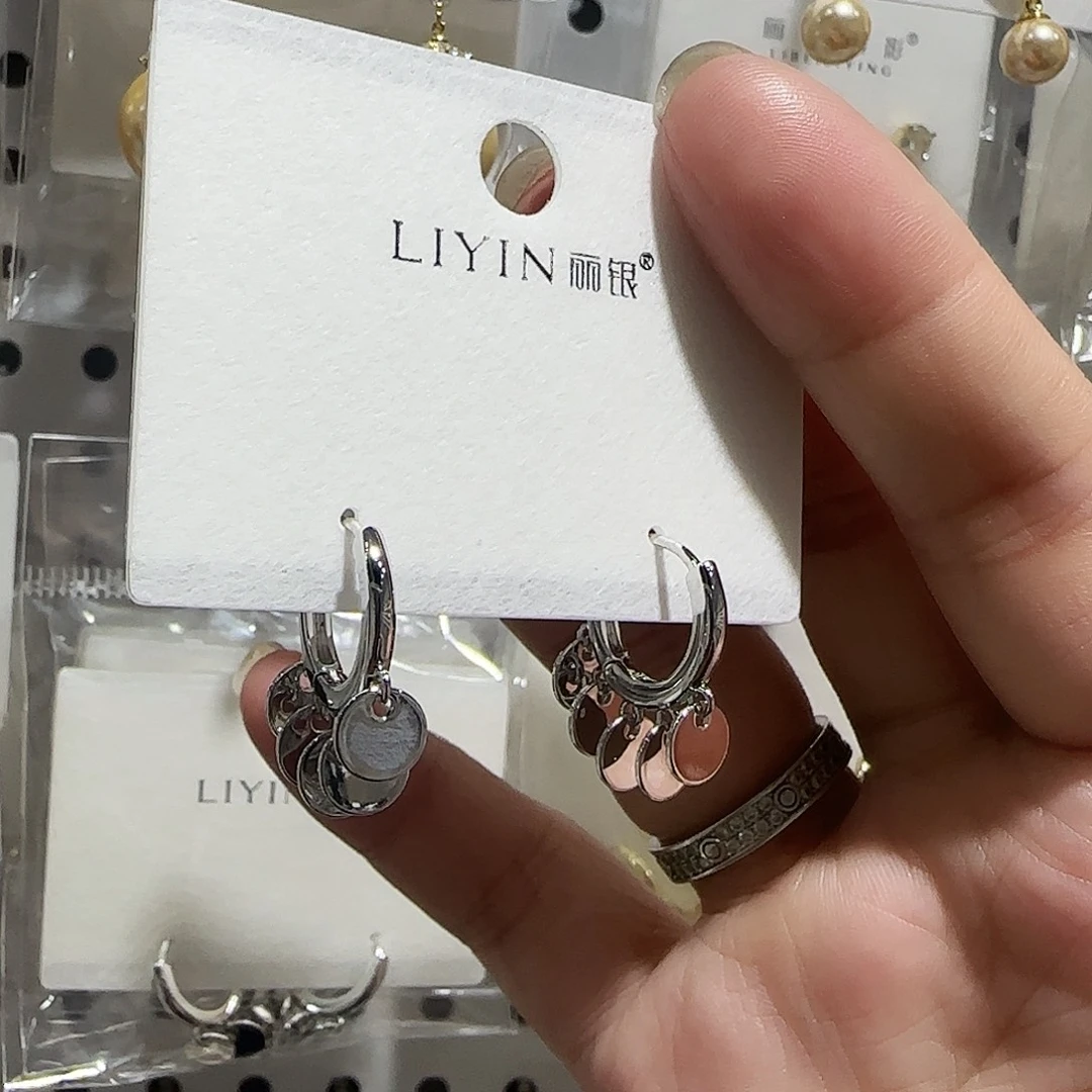 锆石纯铜合金银色耳扣