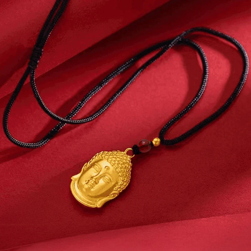 【专柜推荐】金 珠玛瑙时尚佛头吊坠(证书+礼盒）