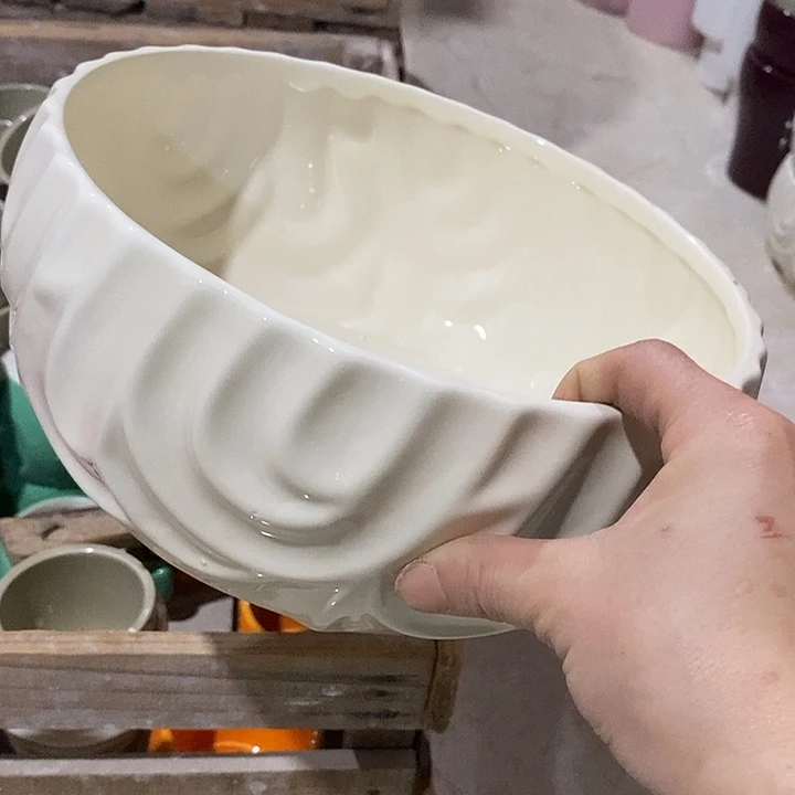 陶摆件陶盆有孔 瑕疵介意勿拍