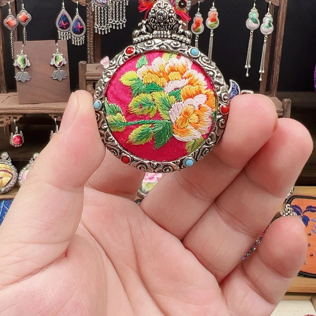 黄铜925银布艺手工