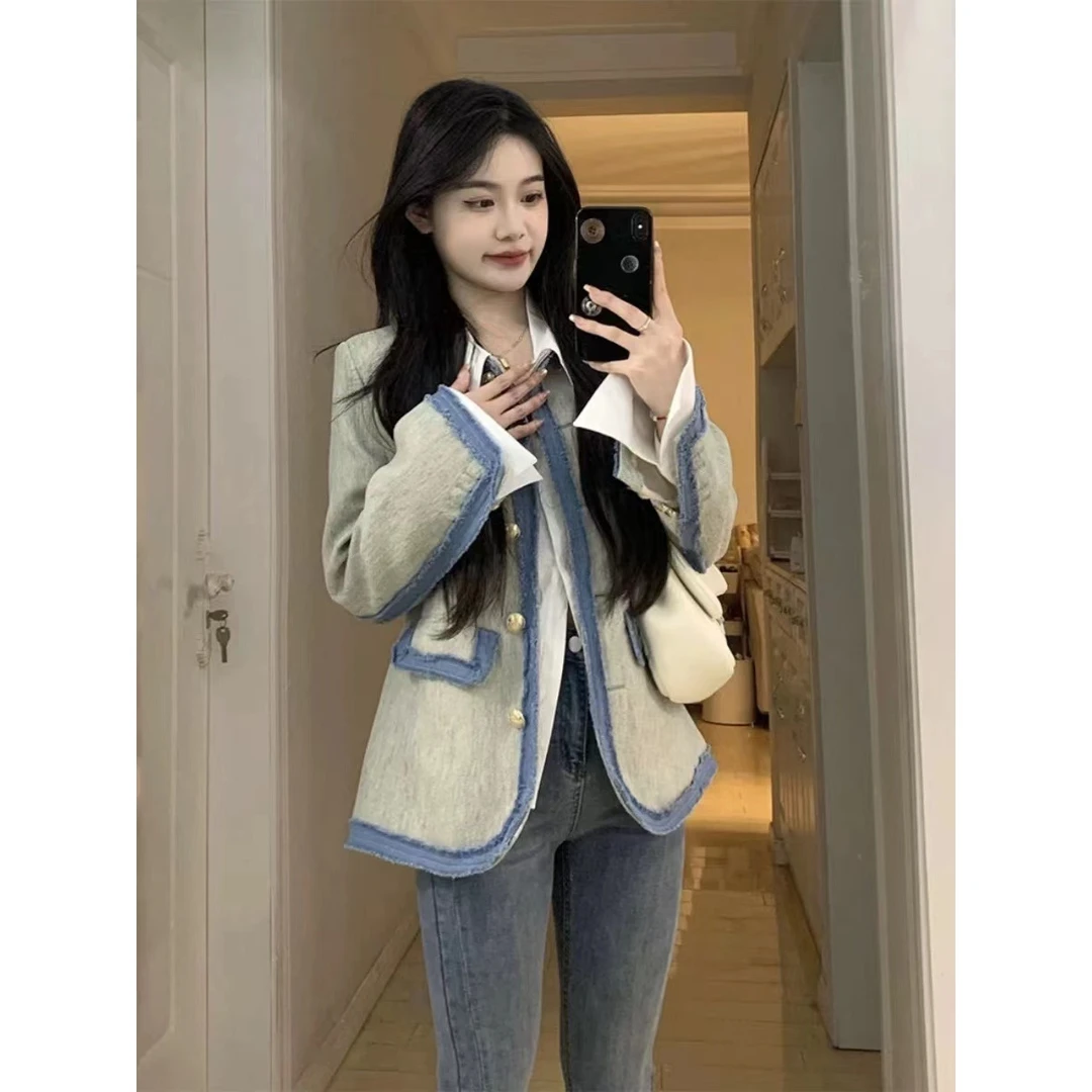 小香风西装外套女秋冬款2025设计小众美式复古高级感港风上衣服潮