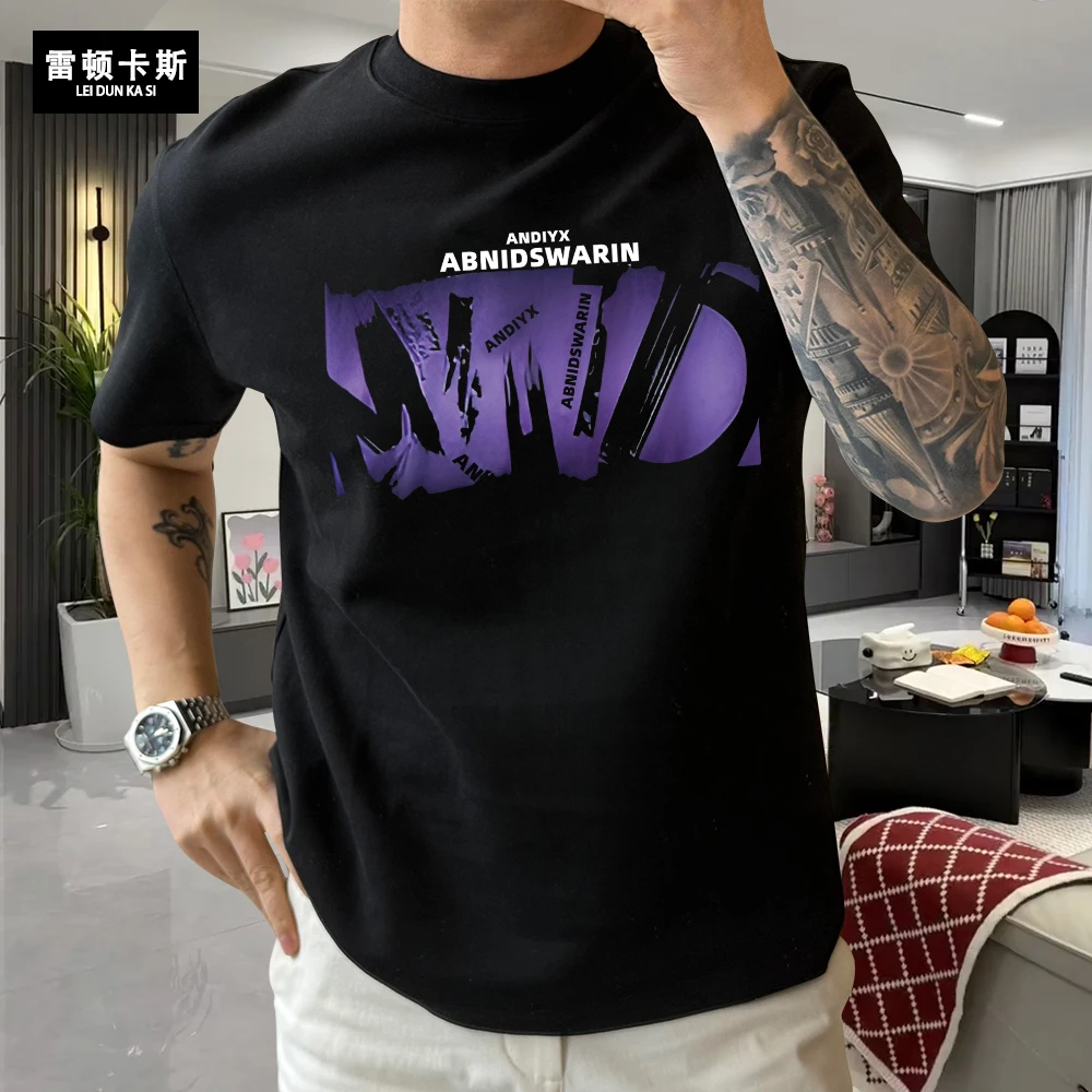 雷顿卡斯美式痞帅重磅纯棉短袖T恤青年男女款夏季ins潮牌圆领上衣