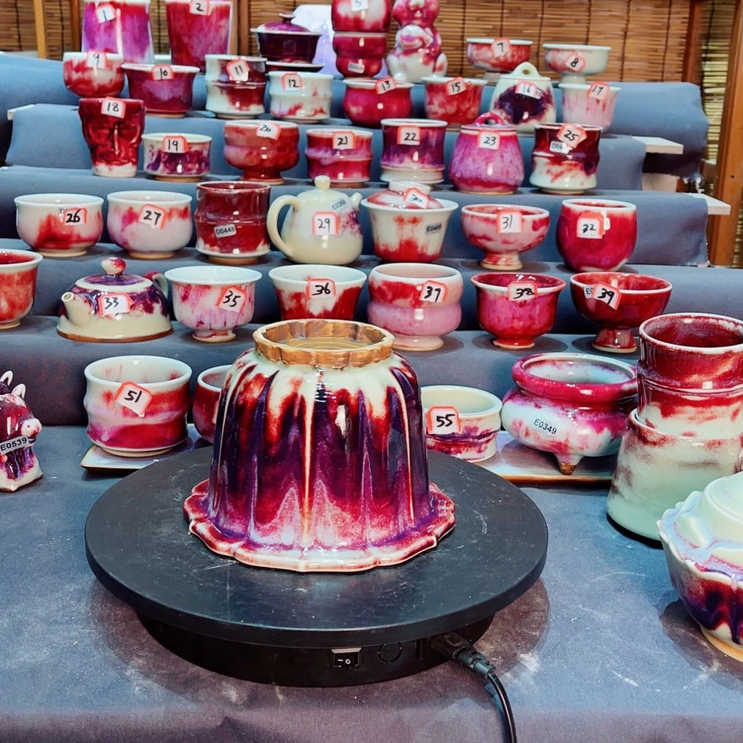 8***6微瑕钧瓷主人杯摆件工艺品