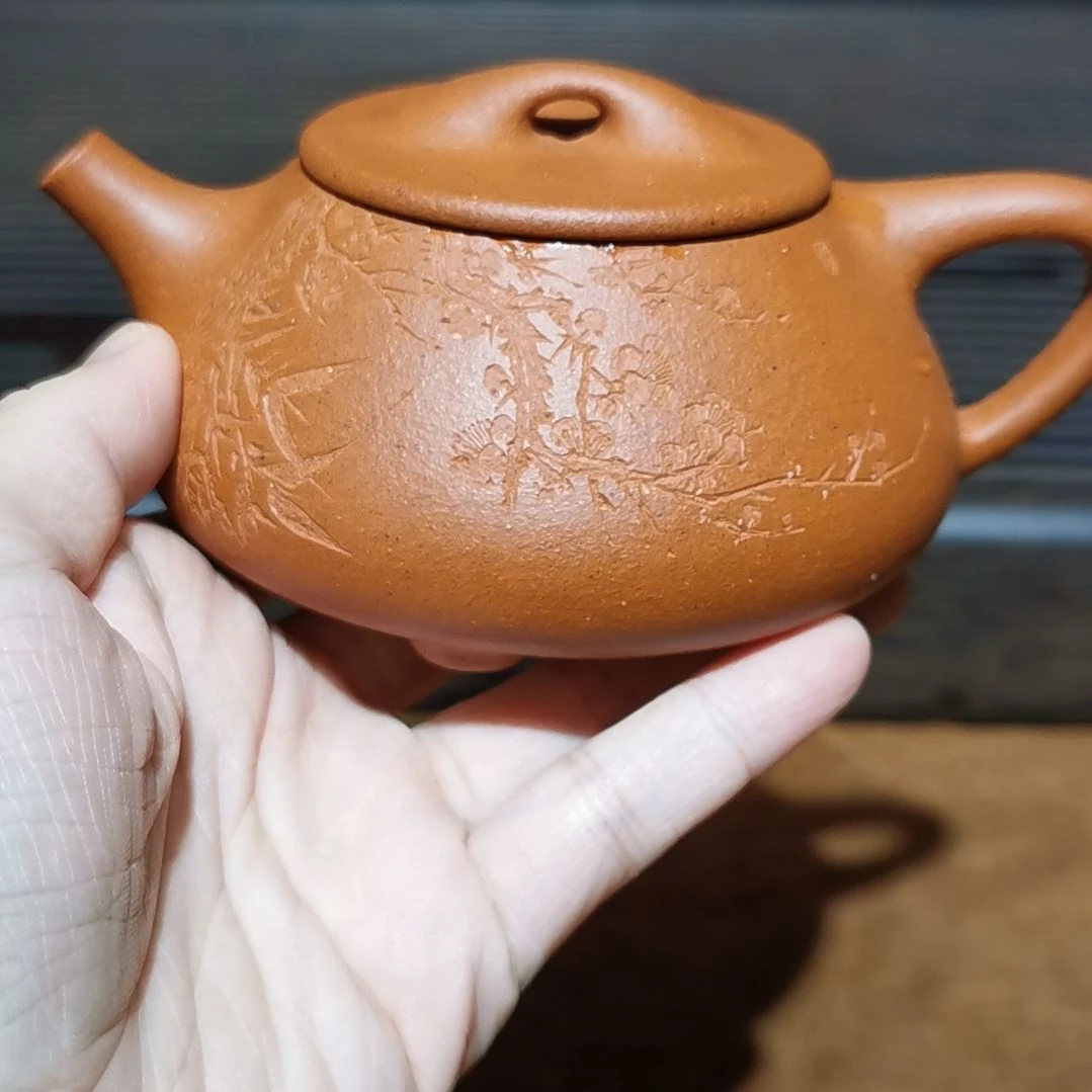 快***经紫砂花盆景舟石瓢半手工